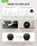 Trideer Exercise Yoga Ball Chair with Base for Home Office Desk, Stability & Fitness Ball Seat to Relieve Back Pain, Home Gym Workout for Abs, Pregnancy Ball with Pump Trideer