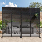 Privacy Screen Set of 2, Freestanding Privacy Panel with Stand, 72" H×47" W HDPE Decorative Privacy Panels
