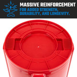 Magnum 44 Gallon Trash Can, High-Vis Red, Construction Grade, Heavy Duty Plastic