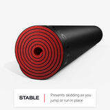 Peloton Reversible Workout Mat | 71” x 26” with 5 mm Thickness, Premium Heavy-Duty Floor & Yoga Mat, Tear & Scratch Resistant,Black, Red Peloton