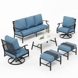 MIXPATIO 6-Piece Patio Conversation Set, Swivel Chairs, Coffee Table