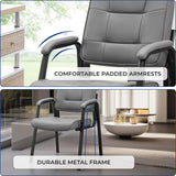 Naomi Home Faux Leather Guest Reception Chair with Armrests - Gray