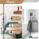 SCoat Rack Freestanding, 56 to 125 inch Adjustable Tension Rod Coat Hanger with 12 Hooks for Hanging Coat Sempicad