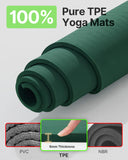 YOTTOY Large Yoga Mat (75 * 52 * 1/2inch),Extra Wide TPE Exercise Mat,Non-Slip Workout Mat with Strap and Towel (Green, 75 * 52 * 1/4inch)