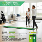 SENSECLUB Indoor Putting Green Game, Foldable Putting Mat Golf Game Set, Golf Gifts for Men - 1x8 Ft