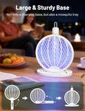 YISSVIC 2 in 1 Mosquito Killer Racket, 4000V Foldable Electric Fly Swatter with Charging Base & Purple Light, Rechargeable 1800mAh Bug Zapper Indoor for Home, Patio, Backyard, Camping Use