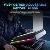 D16 15.6"-19" Gaming Laptop Cooling Pad, USB-A, RGB, Black - 4 Packs