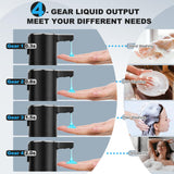 Automatic Soap Dispenser Liquid Touchless: 13.52oz/400ml Wall USB Rechargeable - 4-Level Adjustable, Black