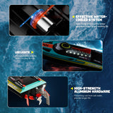 TOPCHOIC Brushless RC Boat 40+MPH, Remote Control Boats for Adults Kids, 19" Big Racing Boat for Salt Water Lake River with Self-Righting, LED Lights, Fishing Function Fast High Speed with Carry Bag