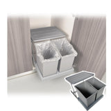 Under Cabinet Double Pull-Out Trash Can & 7L Kitchen Recycling Bin - Heavy-Duty Dual Waste Container for Efficient Garbage Sorting & Space-Saving Organization