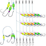 6Pcs Pompano Fishing Rigs Ready Kit，3 in 1 Float Rigs with Triple 3/0 Circle Hook for Surf Fishing DAMIDEL