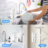 MTYGK 2 Pack Automatic Soap Dispenser Touchless,Liquid Hand Soap Dispenser 12.8oz Electric Wall Mounted Smart for Bathroom and Kitchen Dish Soap，Easy for Toddlers(White)