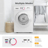 ROVSUN 1.8 Cu.Ft Portable Clothes Dryer, Front Load Dryer Machine, Compact Laundry Dryer with Stainless Steel Tub for Apartment, Home, Dorm (Classic Knob Control)