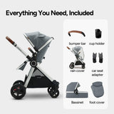 Mompush Ultimate2 Full-Size Stroller with Bassinet, Newborn to Toddler