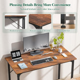 KCZDXH Computer Desk, 40 Inch Home Office Desk, Gaming desk, Rustic Brown