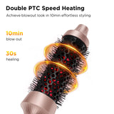 Infrared Thermal Brush Curling Brush for Blowout Look, Prizm 1.5 Inch Ionic Thermal Round Styler Tool Makes Hair Smoother Get Natural Curls, 4 Temps, 30s Fast Heating, Dual Voltage, Gold