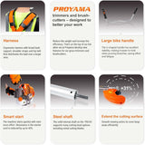 PROYAMA 42.7cc Gas Weed Wacker, 3 in 1 Weed Eater Gas Powered, Brush Cutter and Gas String Trimmer 2-Cycle Extreme Duty