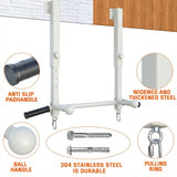 Joist Mounted Pull Up Bar, 800 lbs Heavy Duty Wall Mounted Chin Up Bar, Adjustable Height Pullup Bar for Garage, Basement, Backyard, Beam and Rafter Mount, Easy Installation, Ideal for Multiple Grip Options (White)