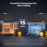 BougeRV 12 Volt Car Refrigerator, CRS 53 Quart Portable Fridge Freezer with APP Control, -4℉ to 68℉ Compressor Electric Cooler with Wheels