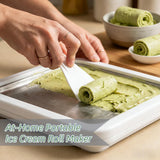 Rolled Ice Cream Maker Kit, At-Home Portable Ice Cream Roll Maker with Instant Freeze Plate & 2 Scrapers, DIY Homemade Ice Cream, Frozen Yogurt & Sorbet for couple & Adults, Family Fun
