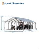 GarveeLife 20'X30'x12' Metal Carport for Multiple Vehicles, Steel Car Ports