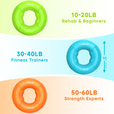 FitBeast Grip Strength Trainer, Finger Exerciser, Stress Balls for Adults, Hand Therapy for Strength, Recovery & Stress Relief, Forearm Strengthener for Men, Women & Seniors (6-Piece Fresh Tones)