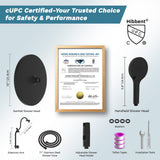 Hibbent cUPC Certified Self-cleaning Shower Head Combo, High Pressure 10'' Rain Showerhead with 3-Spray Handheld, All Metal Arm with Easy Reach 4-way Diverter, 71" Hose & Holder, Oil-rubbed Bronze
