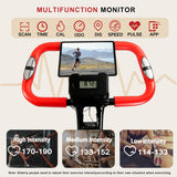 BARWING Stationary Exercise Bike for Home Workout, 5 IN 1 Foldable Indoor Cycling Bike for Seniors, 350LB Capacity, 16-Level Magnetic Resistance, Comfortable Seat Backrest