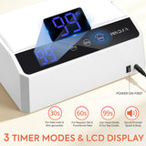 UV LED Nail Lamp, 120W UV Light for Gel Nails with 69 Beads, Fast Curing Professional Nail Dryer for Gel Polish, Two-Hand Design, Detachable Arm Rest Base, Sensor, 3 Timers for Fingernails & Toenails