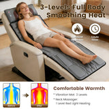 Flannel Full Body Massage Mat Heat Massage Pad with Detachable Shiatsu Neck Massager Multifunctional Massage Chair Pad with Carry Bag Earplugs Anti-Slip Bottom for Office Home Mom Ideal Gift