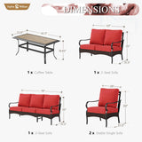 Sophia & William Metal Patio Furniture Set, 7 Seats Outdoor Conversation