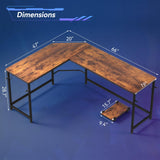 DUMOS 66" L Shaped Gaming Computer Desk, Sturdy Corner Table