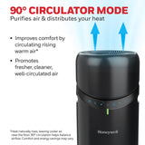 Honeywell Allergen Plus™ 3-in-1 HEPA Air Purifier for Home, Fan & Adjustable Airflow for Large Rooms up to 1928 Ft², Air Quality Sensor, Reduces Allergens, Pet Dander & Odors, Black, HPA6000B