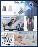 houscly Handheld Car Vacuum Portable Cordless 25000Pa High Power Small Mini Hand Vacuum Rechargeable 4-in-1 Wireless Handheld Vac for Car Office Desktop Home Cleaning Ideal Gifts for Men & Women