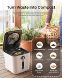 iDOO Electric Composter for Kitchen, 3L Countertop Compost Bin, Odorless Kitchen Composter, Indoor/Outdoor Compost Machine, Turn Food Waste into Fertilizer, Auto-Cleaning, White