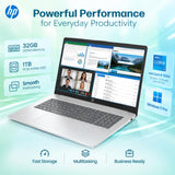 HP 17 Business Laptop, 17.3" HD+ Touchscreen, Intel 10-Core i5-1334U(Up to 4.6GHz), 32 GB RAM, 1 TB SSD, Numeric Keypad, Fingerprint Reader, Wi-Fi 6, Windows 11 Pro, Natural Silver, w/Accessories