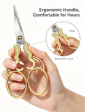 2 PCS Fabric Scissors with 2 Covers- 5-Inch Retro Stainless Steel Precision Scissors, Corrosion & Rust Resistant, Sharp Cutting, Lightweight–Suitable for Embroidery Thread, Paper, Yarn