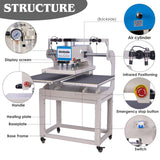 16x24 Auto Dual Platen Heat Press Machine Large Format with Adjustable Infrared Positioning, Pneumatic Heat Press Machine Auto Pressure with Up-Sliding Function - Sublimation Transfer Machine