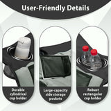 Youtanic Oversized Camping Chair, Portable Folding Camping Chairs with Side Pocket, Cup Holder and Carry Bag, Heavy Duty Outdoor Camping Chairs for Adults, Fishing, Sports, Trip, up to 400lbs, Style 4
