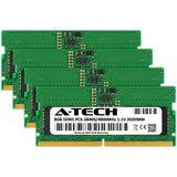 A-Tech 32GB Kit (4x8GB) DDR5 4800MHz PC5-38400 CL40 SODIMM 1.1V Non-ECC Unbuffered SO-DIMM 262-Pin Laptop Computer RAM Memory Upgrade Modules