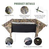 Hammock Tent With Bug Net, Rain Fly，Compatible For Outdoor Camping, Hiking And Hunting, Hanging Bed Swings(Army green)