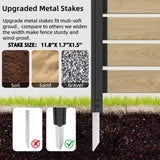 Outdoor Cedar Wood Privacy Screen with Aluminum Posts, Easy Assembly, for Hard Surfaces & Soil