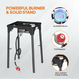ROVSUN 58,000 BTU Propane Fryer Set with Heightened Gas Stove, 18 QT Aluminum Deep Fryer Pot, 2 Baskets & Thermometer for Outdoor Backyard Frying Fish, Chicken Wings, French Fries & More