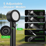 Moriko Portable Shower for Camping, 8000mAh Rechargeable Camping Shower with Intelligent LED Display, IPX8 Waterproof, 5 Gallons Foldable Bucket, Outdoor Shower for Hiking, Travel, Car, Pet, Beach, RV
