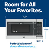 GE Countertop Microwave Oven, Compact 0.7 Cubic Ft., 700-watt Capacity, 6 Auto Cooking Settings, Child-Lock Technology, Kitchen Essentials for the Countertop, Dorm Room or Apartment, White
