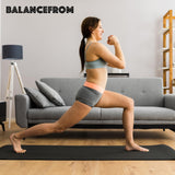 BalanceFrom Fitness GoYoga All Purpose 71 x 24 x 1 Inch Extra Thick Anti Tear High Density Non-Slip Exercise Yoga Mat with Carrying Strap, Black BalanceFrom