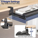 VIVO Black Clamp-on 23” to 30” x 11" Adjustable Keyboard Tray, Mount-KBST1