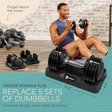 LifePro Adjustable Dumbbell Set – 5-25 lb Dumbbells Set of 2, Quick Change Rotating Hand Weights for Women//Men at Home Gym Weight System - 5-25 Pound, Ideal for Home Strength Training