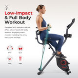 Sunny Health & Fitness Foldable Magnetic Stationary Exercise X-Bike Pro, 300 LB Capacity, Low-Impact, 14-Level Resistance, Ergonomic Support, SunnyFit App Enhanced Connectivity - SF-B223012 Sunny Health & Fitness