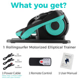 Rollingsurfer Under Desk Elliptical Machine, Electric Leg Exerciser for Seniors, Compact Seated Pedal Exerciser, Portable Elliptical Trainer with Remote Control and Non-Slip Pedals for Teens Adults rollingsurfer